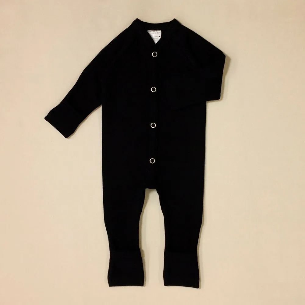 Itty Bitty Baby Minimalist Playsuit - Onyx (0-1 Months, 5-8 lbs)