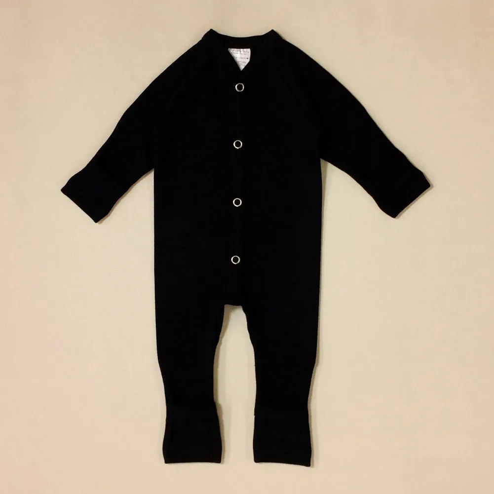 Itty Bitty Baby Minimalist Playsuit - Onyx (0-1 Months, 5-8 lbs)