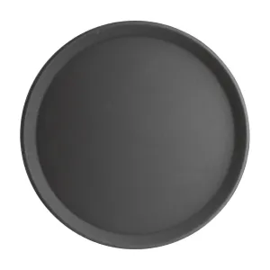 J847 Kristallon Fibreglass Round Non-Slip Tray Black 406mm