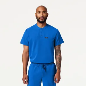 Jaanuu Men's Reeve Henley Scrub Top - Royal Blue