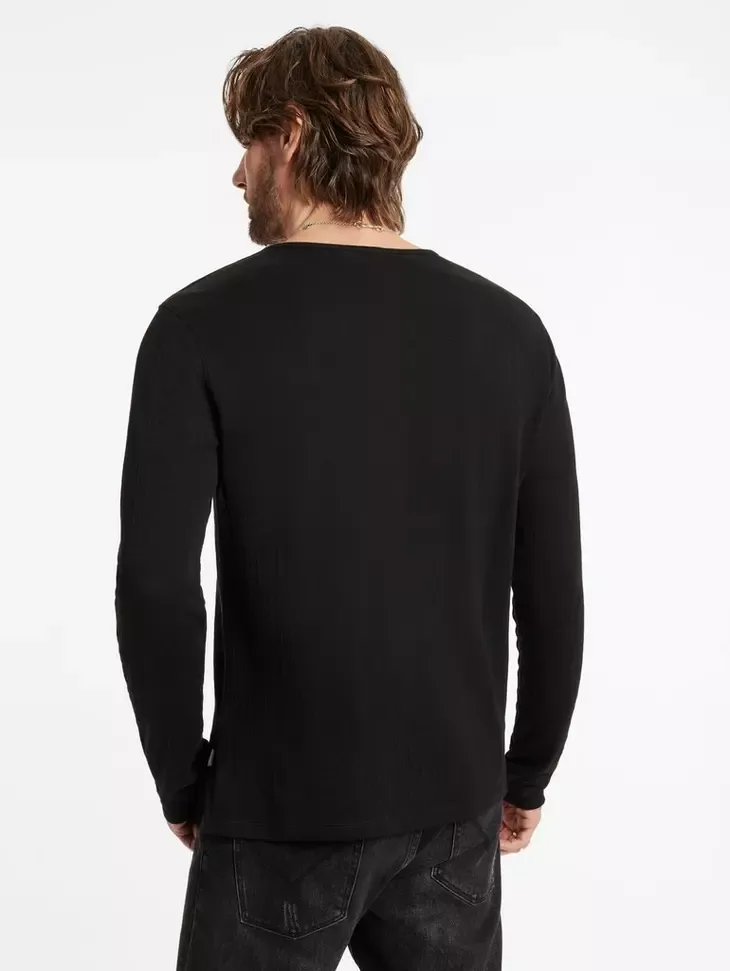 John Varvatos WALDEN LS Henley - Black