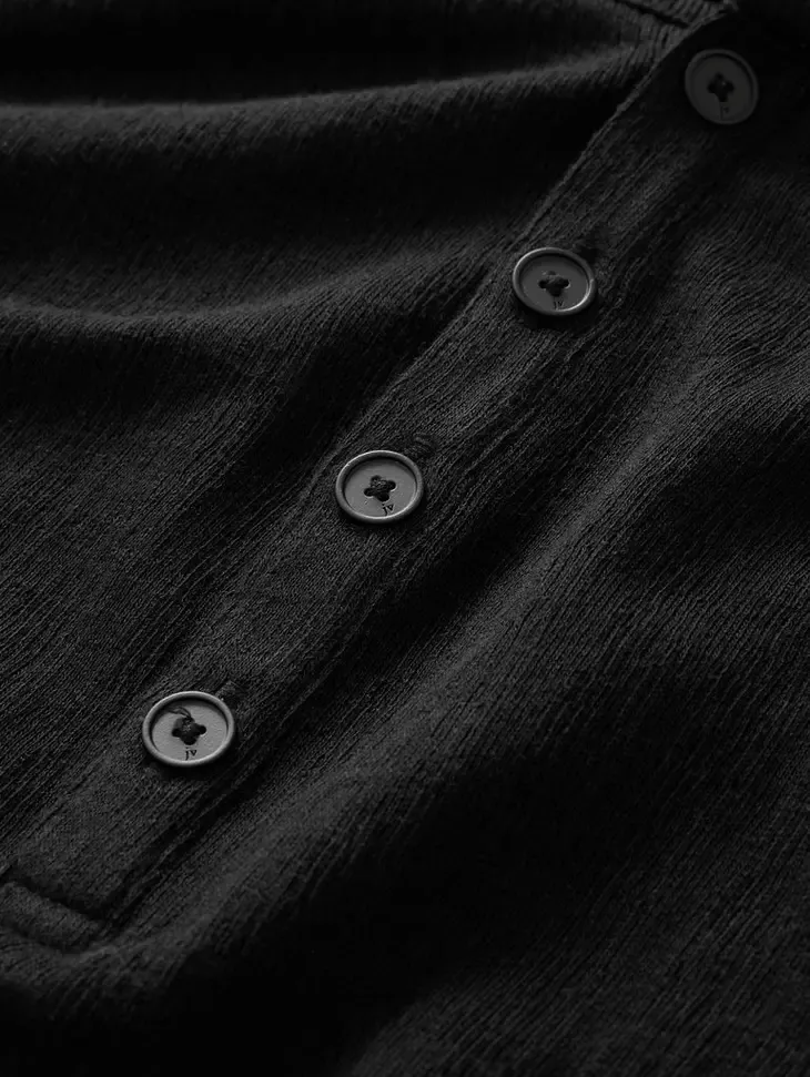 John Varvatos WALDEN LS Henley - Black