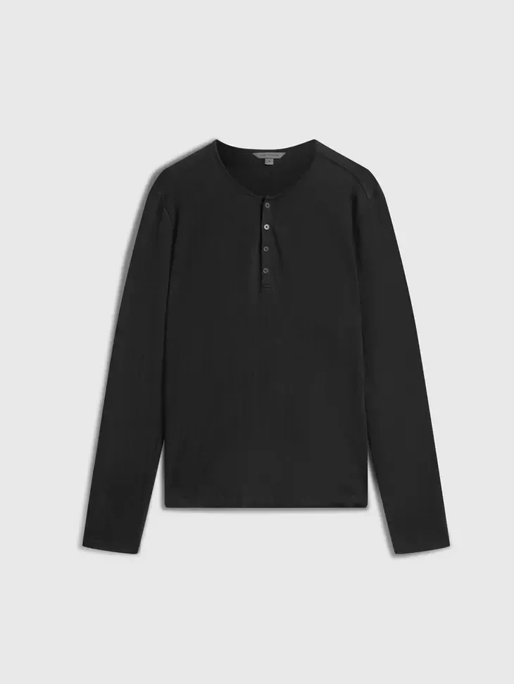 John Varvatos WALDEN LS Henley - Black