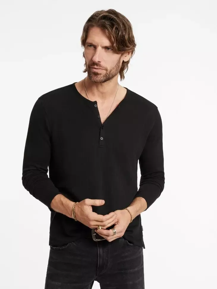 John Varvatos WALDEN LS Henley - Black