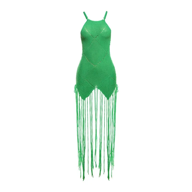 Kelsie Knit Tassel Dress