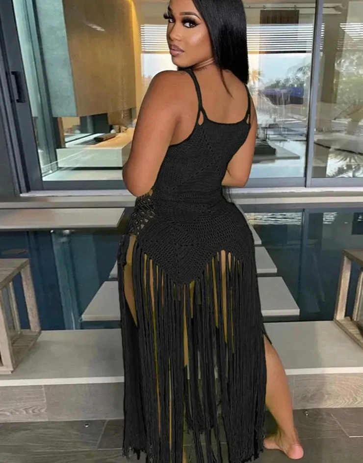 Kelsie Knit Tassel Dress