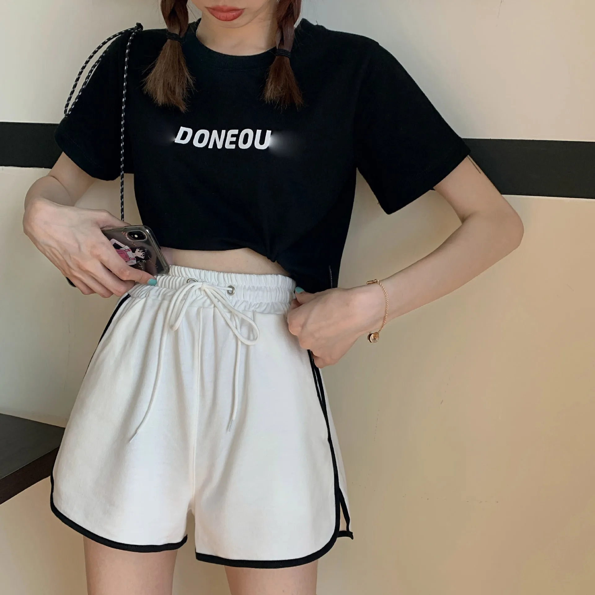 Korean Running Shorts Women Loose All-Matching Outdoor Home Casual Jogging Yoga High Waist Hot Pants Sleepwear