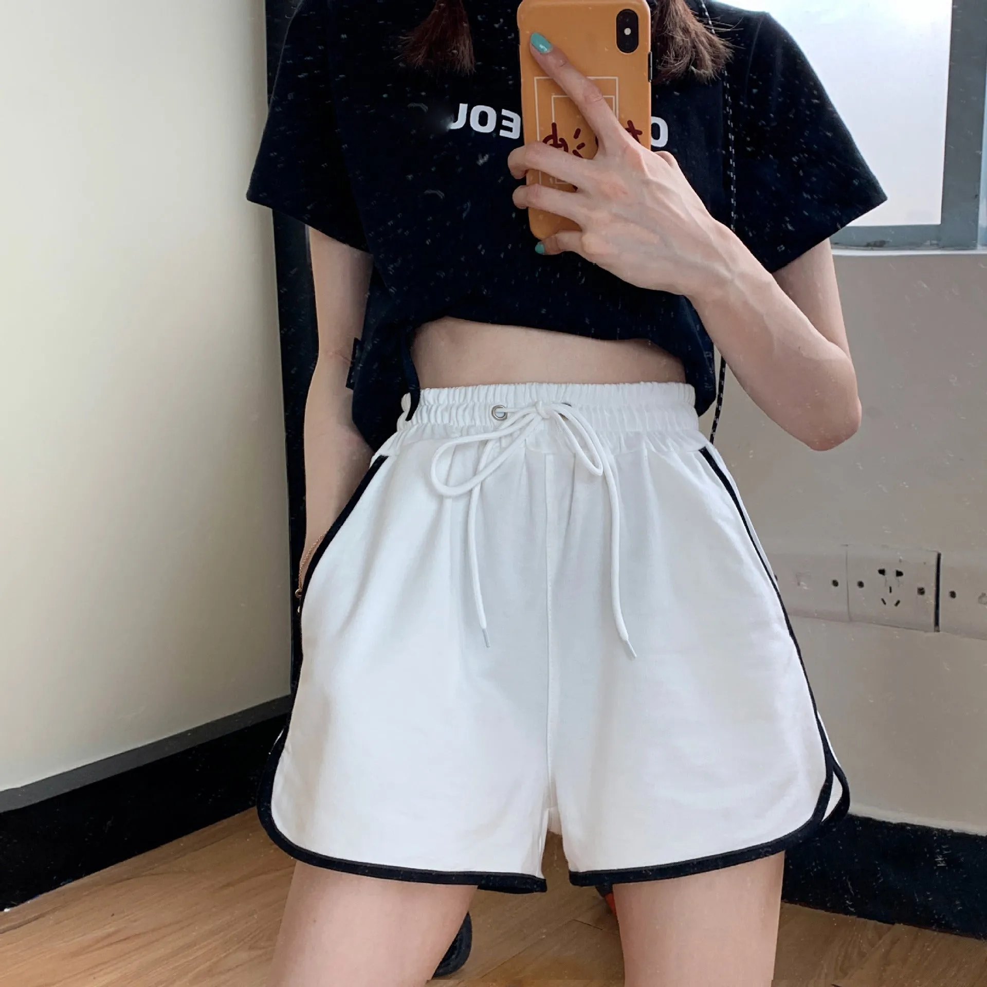 Korean Running Shorts Women Loose All-Matching Outdoor Home Casual Jogging Yoga High Waist Hot Pants Sleepwear