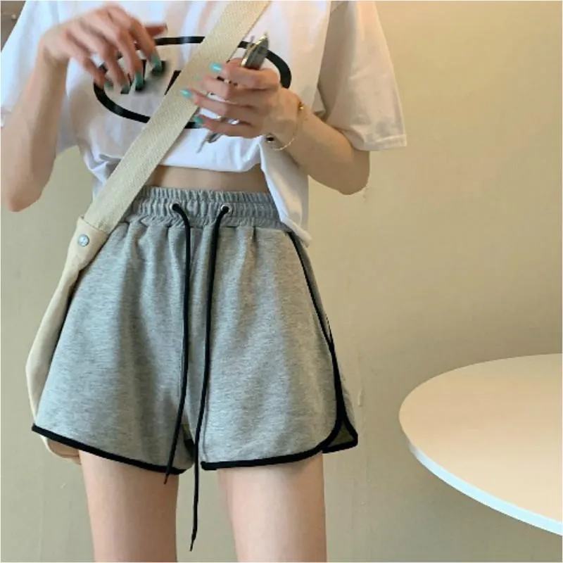 Korean Running Shorts Women Loose All-Matching Outdoor Home Casual Jogging Yoga High Waist Hot Pants Sleepwear
