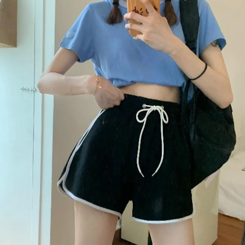 Korean Running Shorts Women Loose All-Matching Outdoor Home Casual Jogging Yoga High Waist Hot Pants Sleepwear