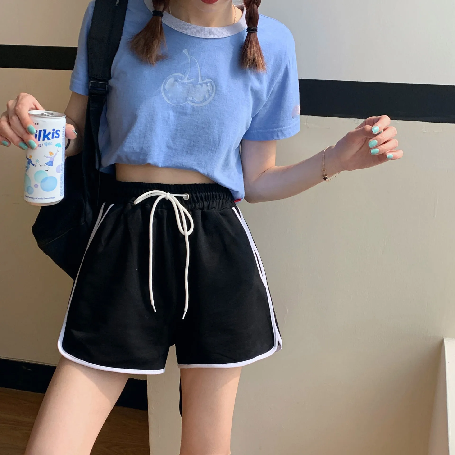 Korean Running Shorts Women Loose All-Matching Outdoor Home Casual Jogging Yoga High Waist Hot Pants Sleepwear