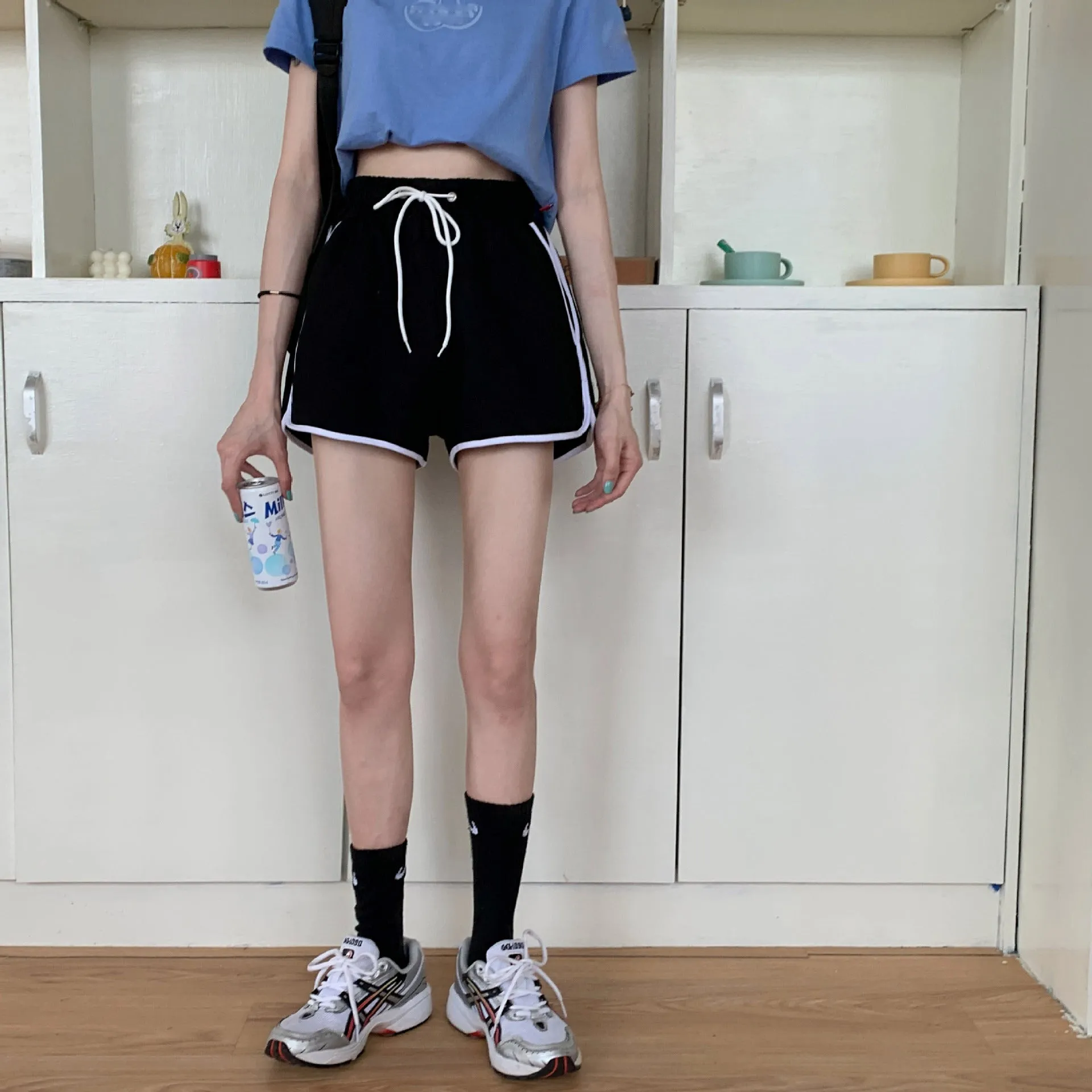 Korean Running Shorts Women Loose All-Matching Outdoor Home Casual Jogging Yoga High Waist Hot Pants Sleepwear