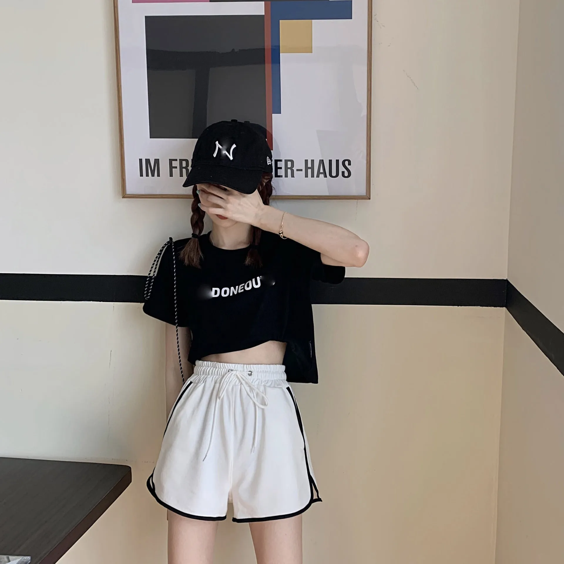 Korean Running Shorts Women Loose All-Matching Outdoor Home Casual Jogging Yoga High Waist Hot Pants Sleepwear