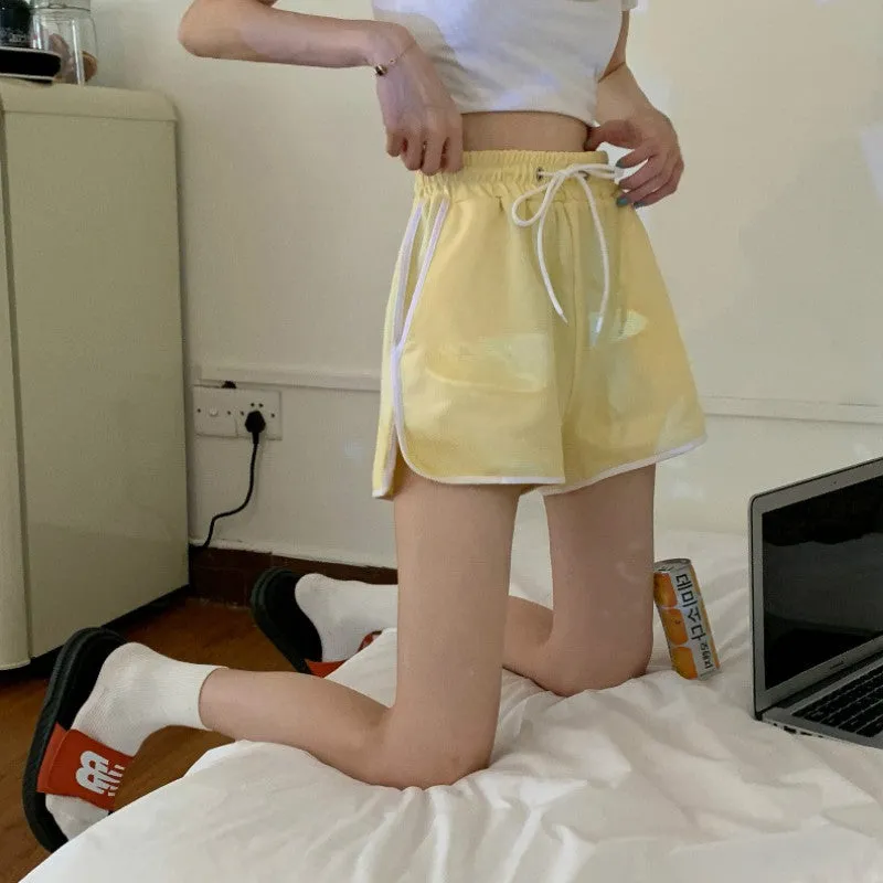 Korean Running Shorts Women Loose All-Matching Outdoor Home Casual Jogging Yoga High Waist Hot Pants Sleepwear