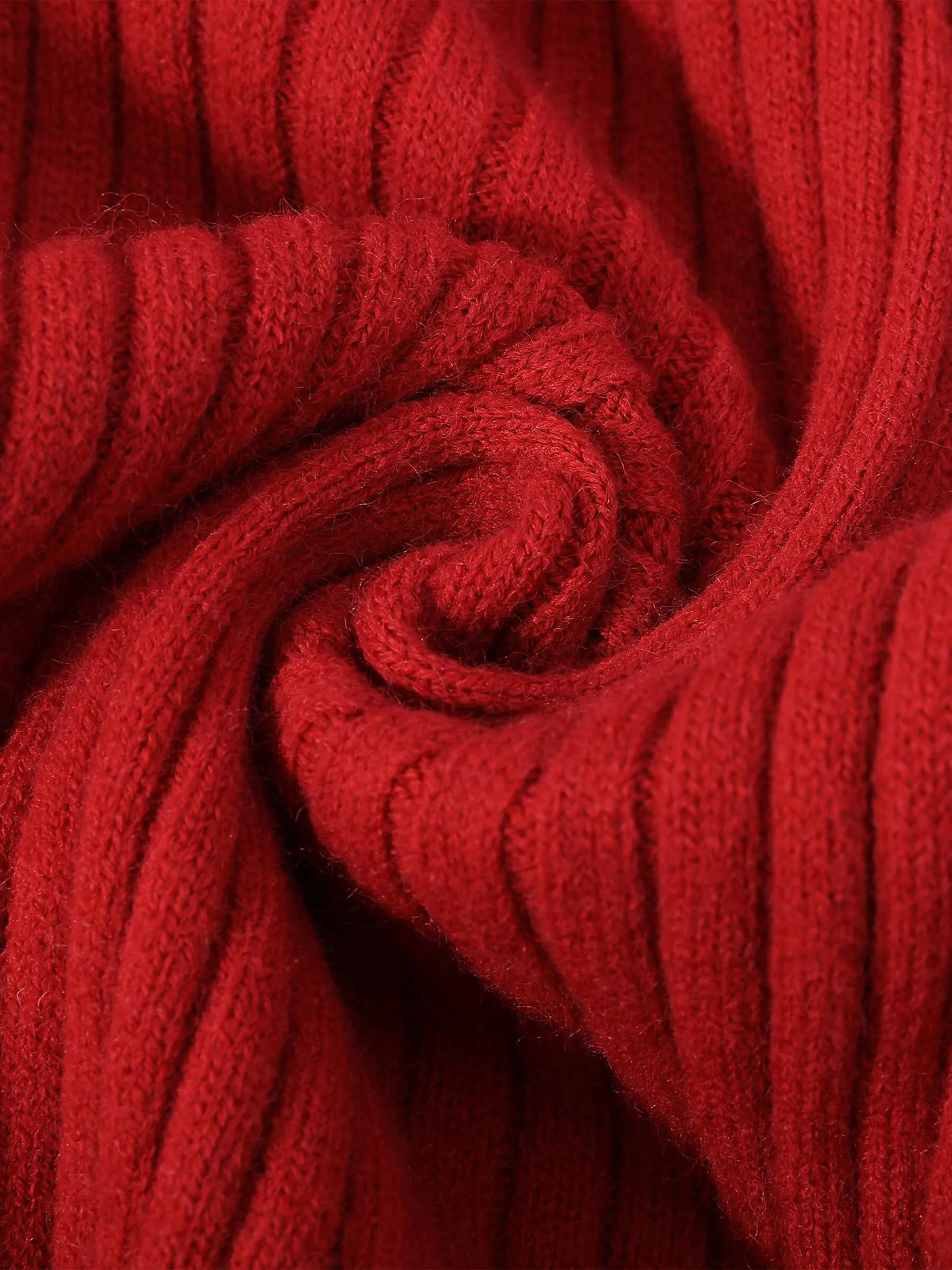 Large Lapel Red Knit Dress