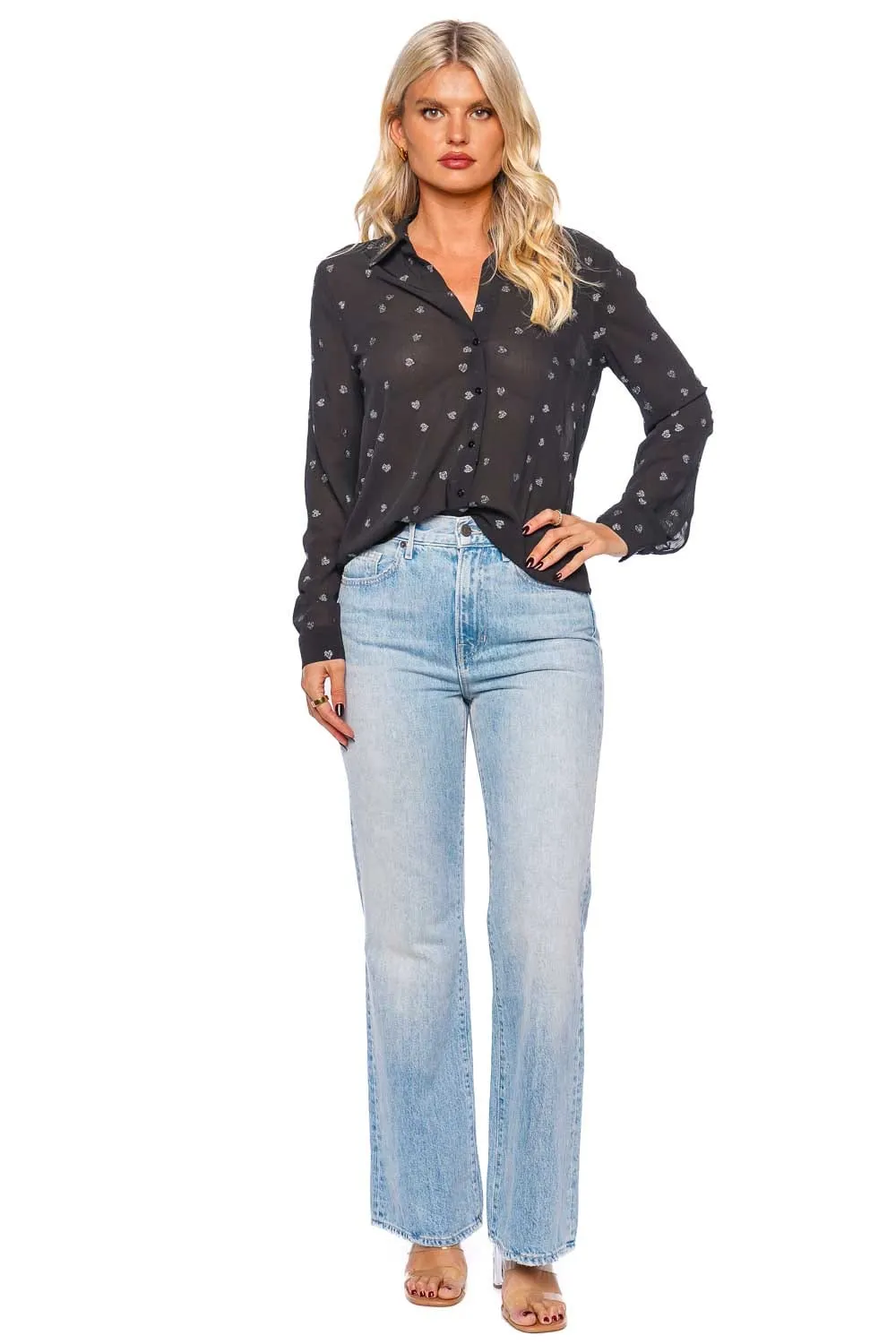 Laurent Scattered Heart Button Down Shirt