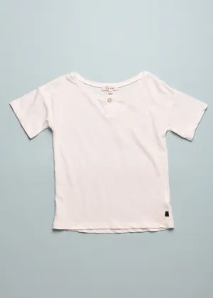LINENBLEND HENLEY - WHITE