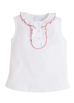 Little English Ruffled Henley - Red