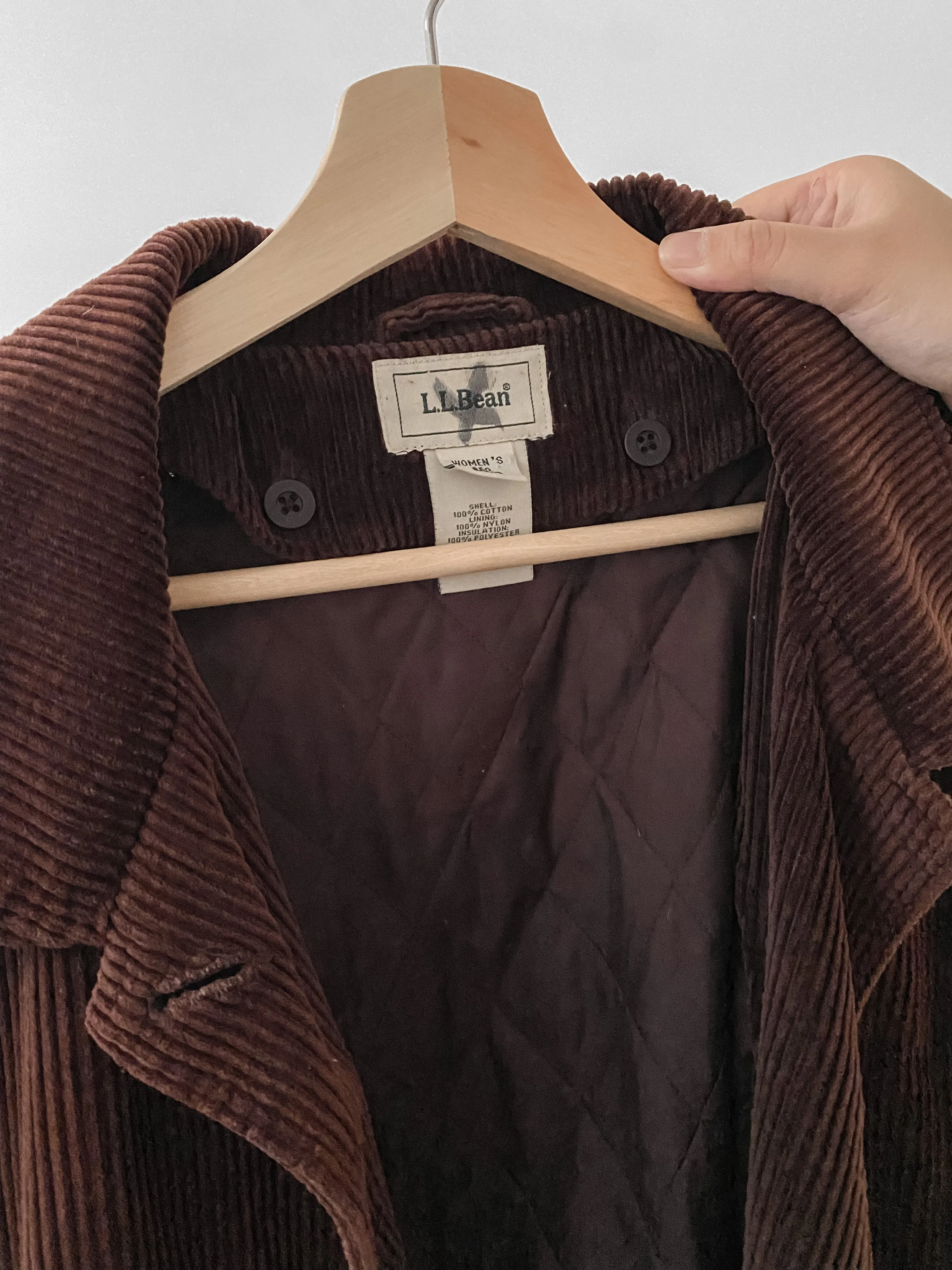 LL Bean Quilted Corduroy Coat
