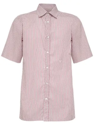 Maison Margiela   Striped cotton short sleeved shirt 