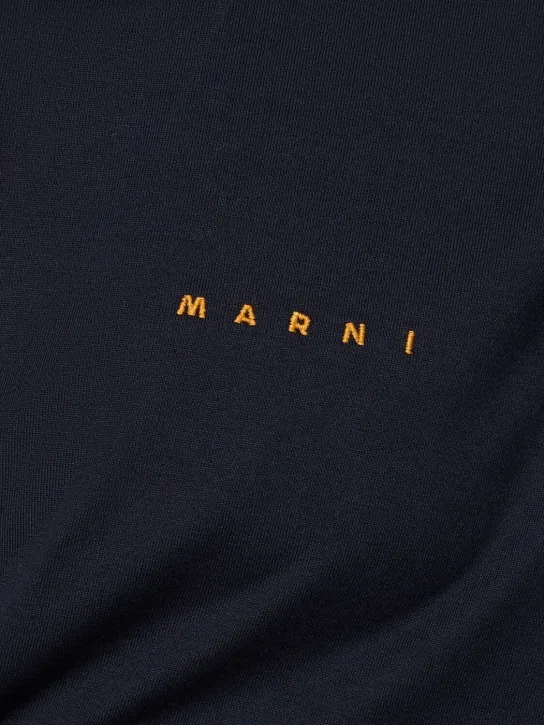 Marni   Logo embroidered cotton jersey t-shirt 