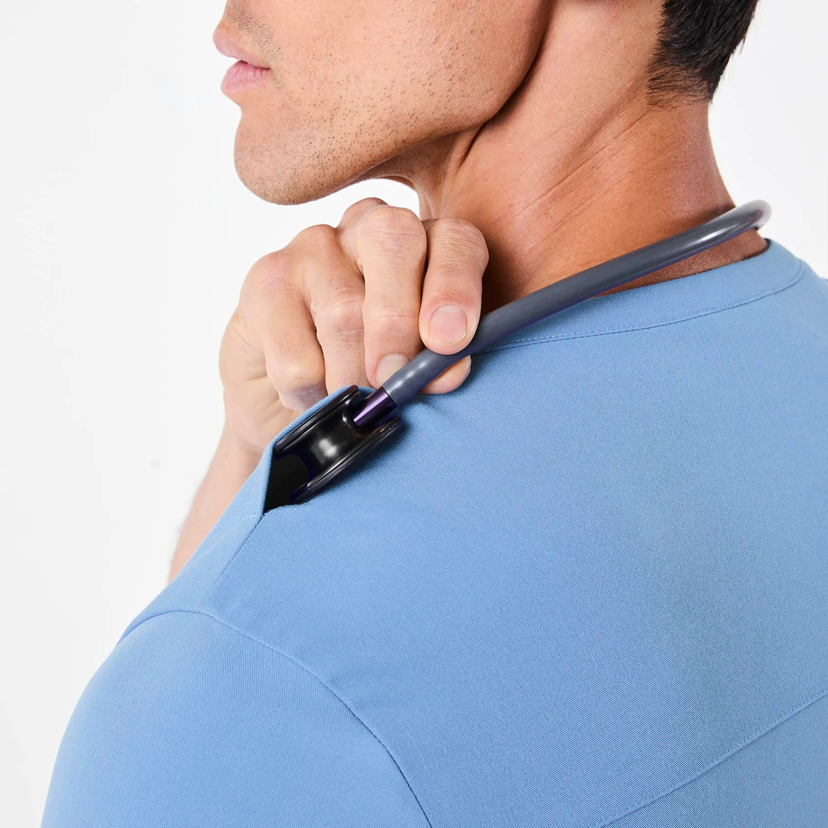 men's Ceil Blue Corfield - Henley Scrub Top
