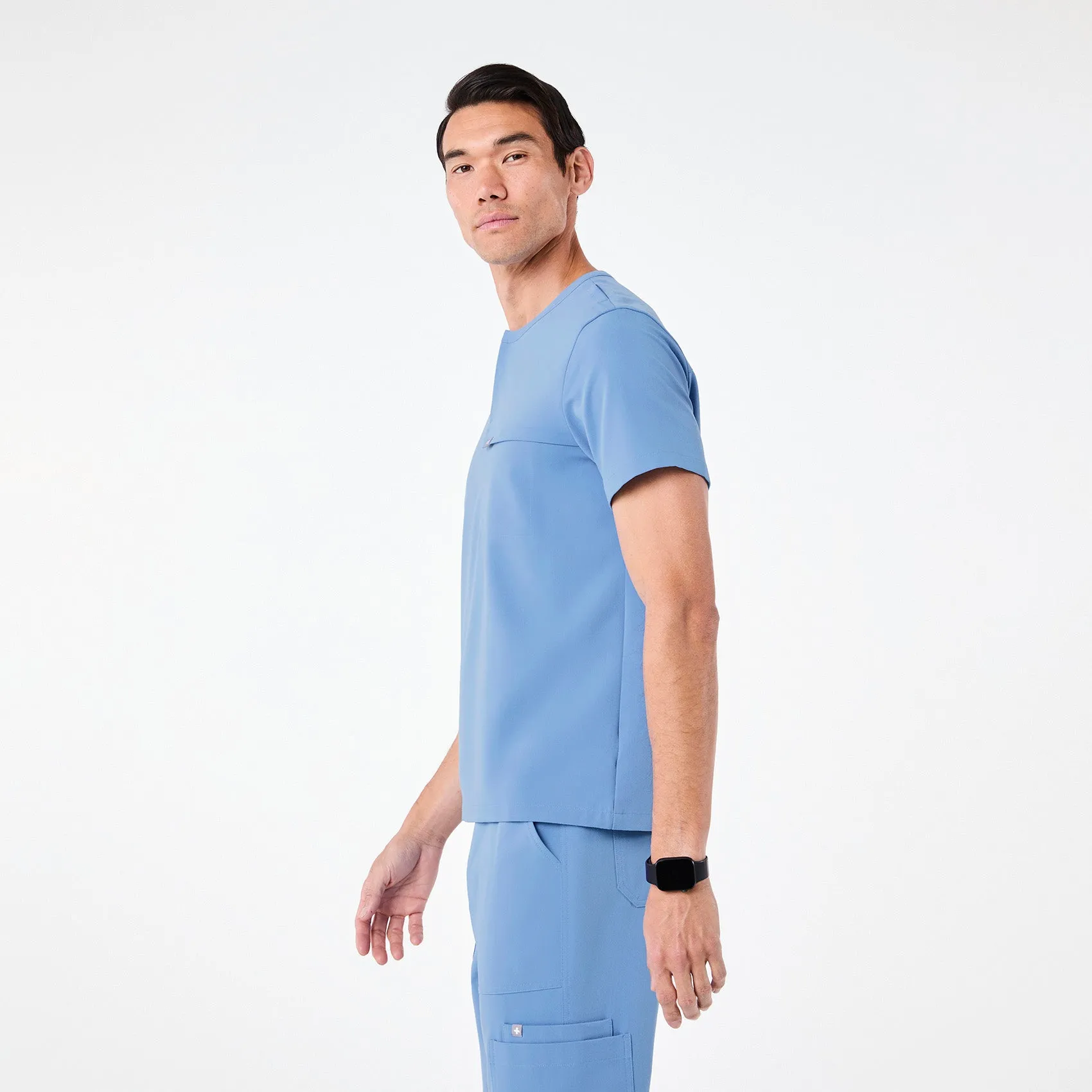 men's Ceil Blue Corfield - Henley Scrub Top