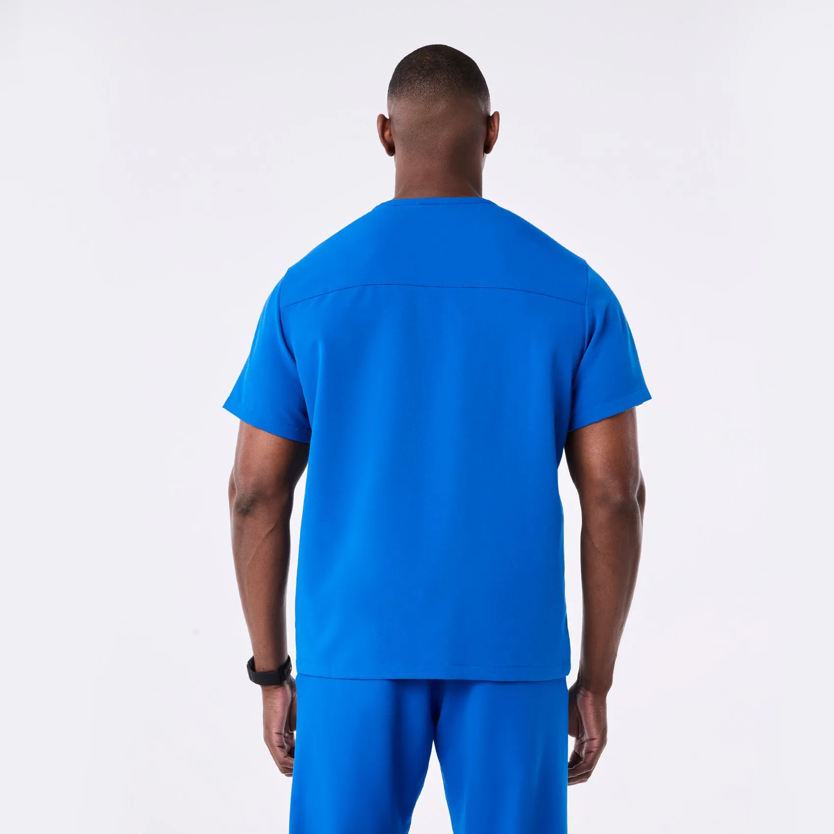 men's Royal Blue Corfield - Henley Scrub Top