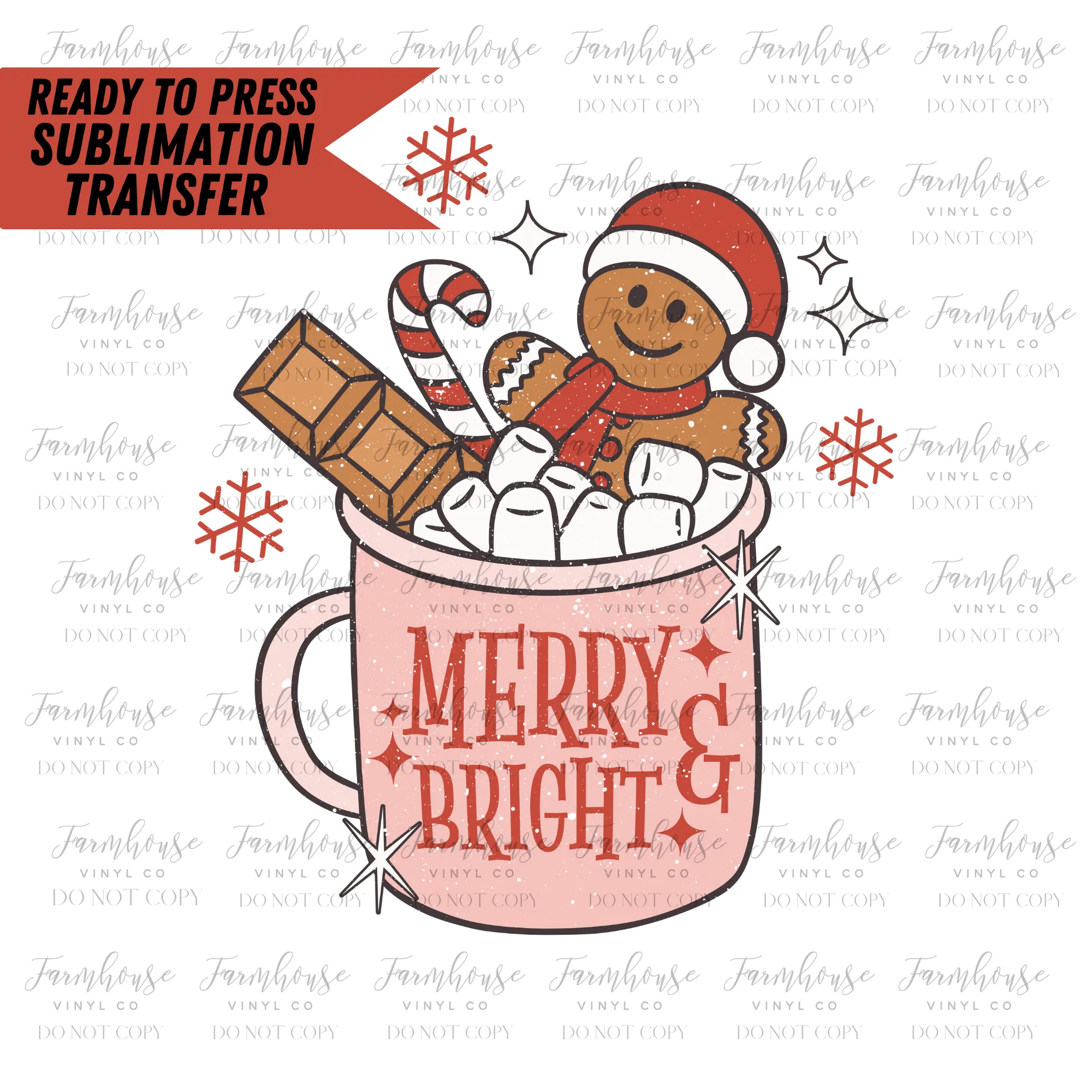 Merry & Bright Ready to Press Sublimation Transfer