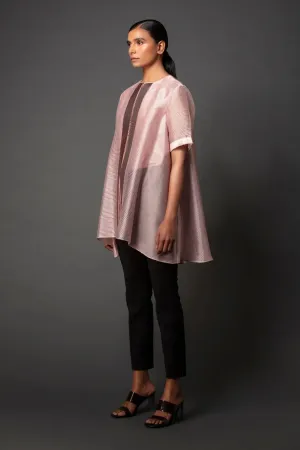 Metallic A-line shirt in Pink