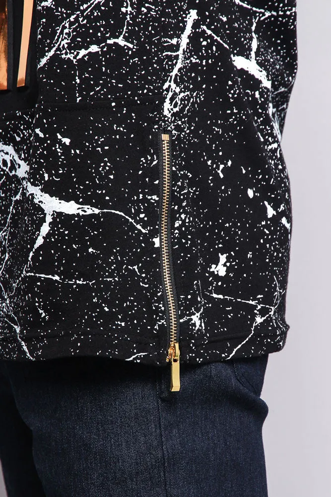 Metallic American Flag Marble Print T-Shirt