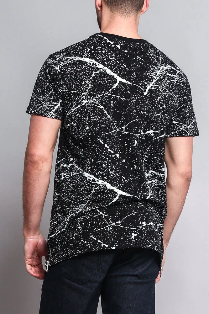 Metallic American Flag Marble Print T-Shirt