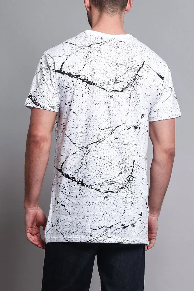 Metallic American Flag Marble Print T-Shirt