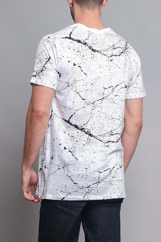 Metallic American Flag Marble Print T-Shirt