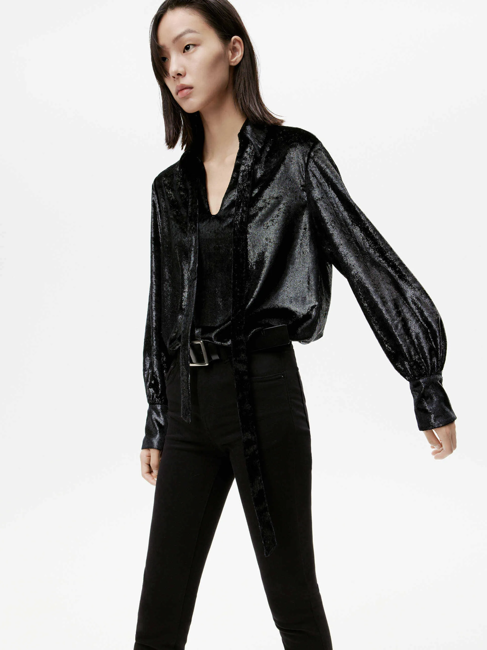 Metallic Jacquard Tie Shirt