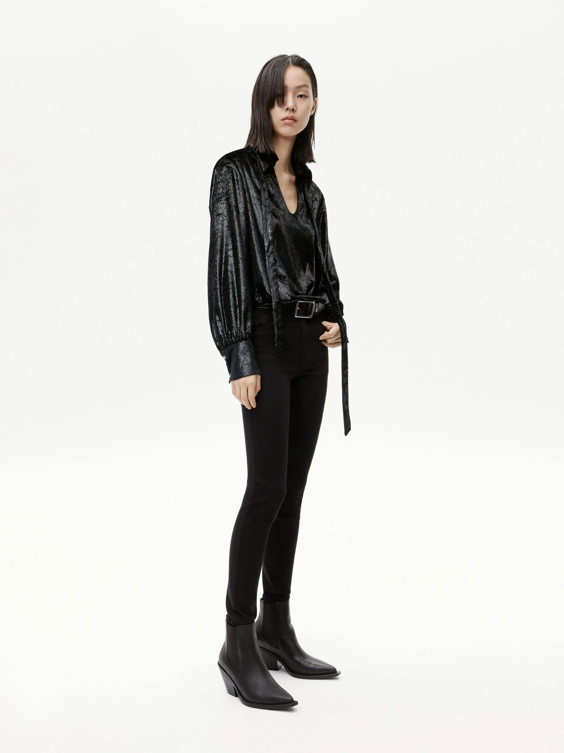Metallic Jacquard Tie Shirt