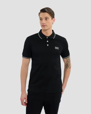 Metallic Trim Accented Polo Shirt