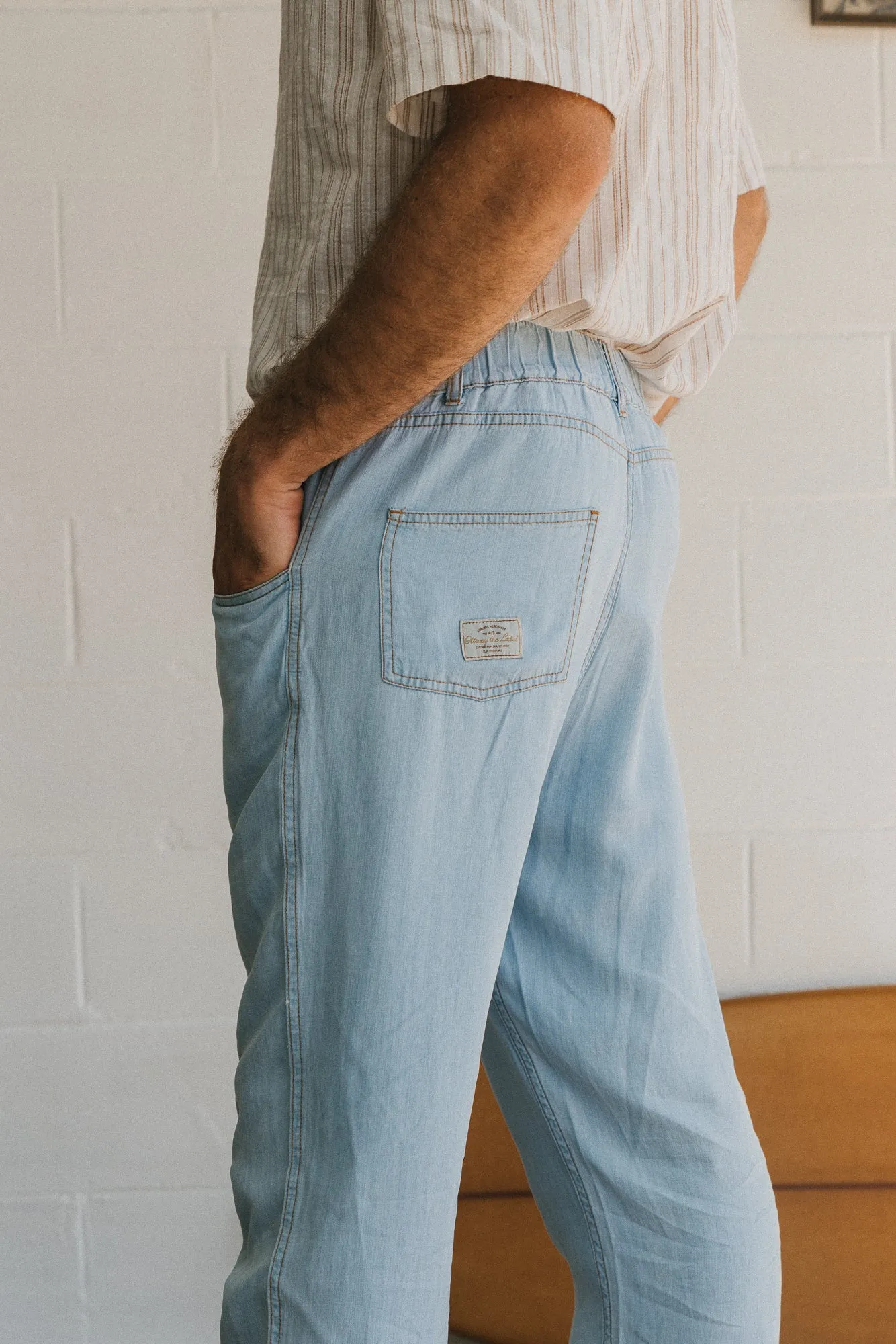 Miller Textured Pants - Light Denim