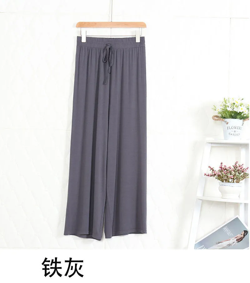 Modal High Waist Long Pants Loose Korean Straight Clouds Wide Leg Women Cool Pants