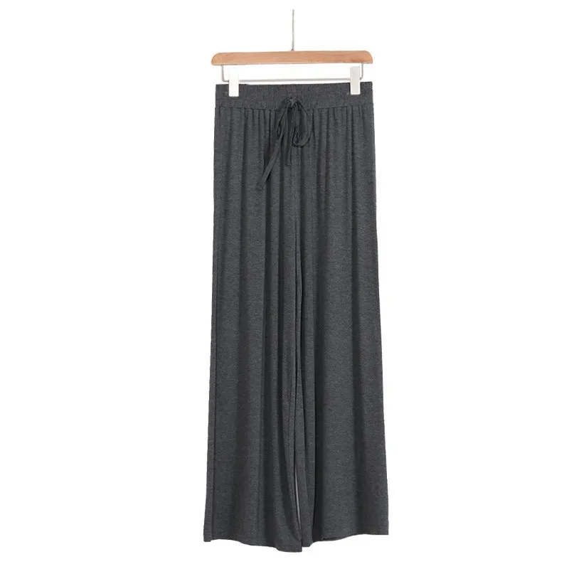 Modal High Waist Long Pants Loose Korean Straight Clouds Wide Leg Women Cool Pants
