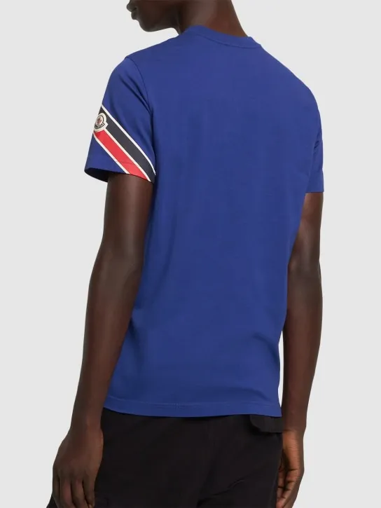 Moncler   Tricolor print cotton t-shirt 