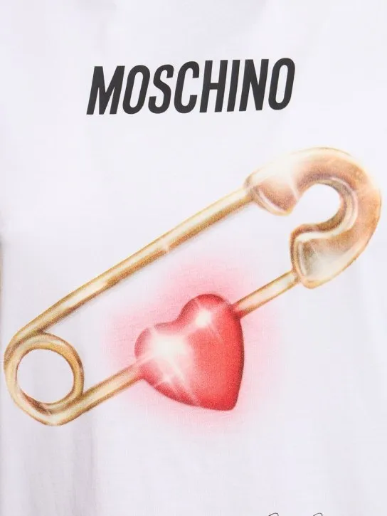 Moschino   Printed cotton jersey t-shirt 