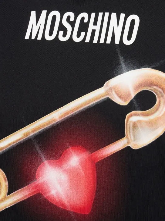 Moschino   Printed cotton jersey t-shirt 