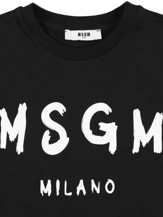 MSGM   Printed logo cotton jersey t-shirt 