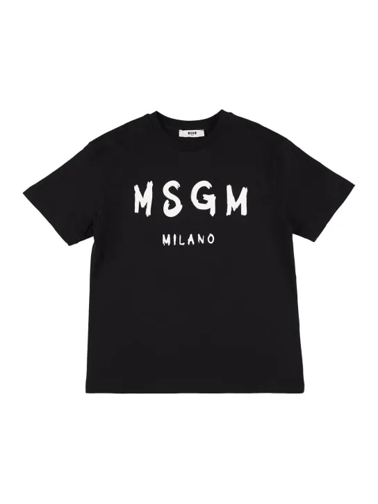 MSGM   Printed logo cotton jersey t-shirt 