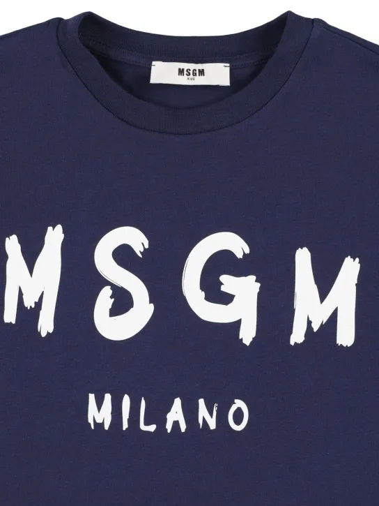 MSGM   Printed logo cotton jersey t-shirt 