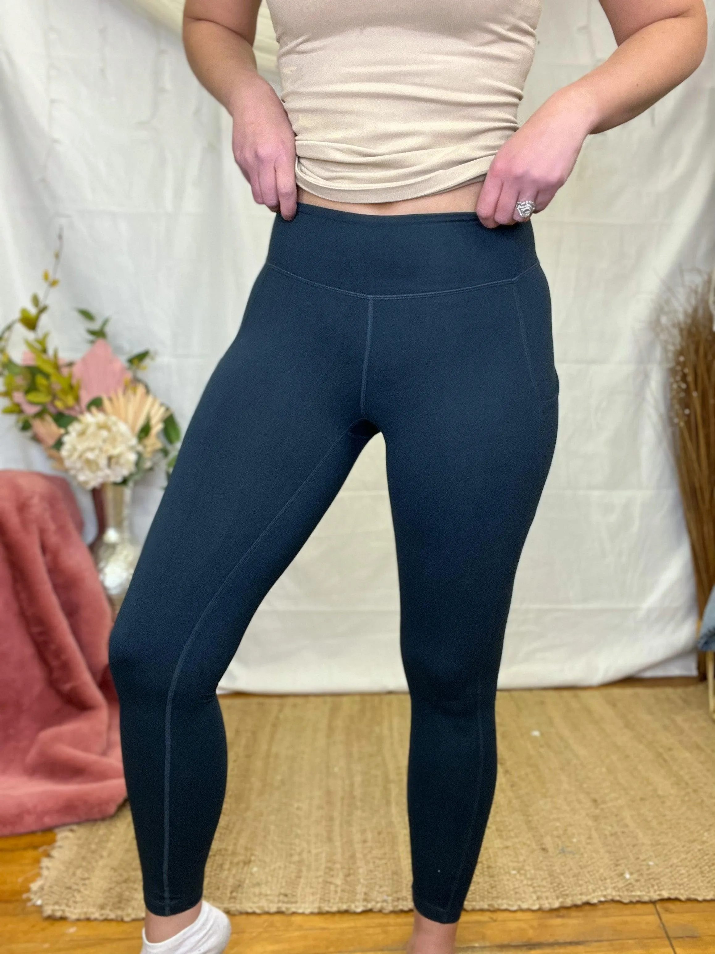 Navy Butter Soft Full Length High Waist Leggings