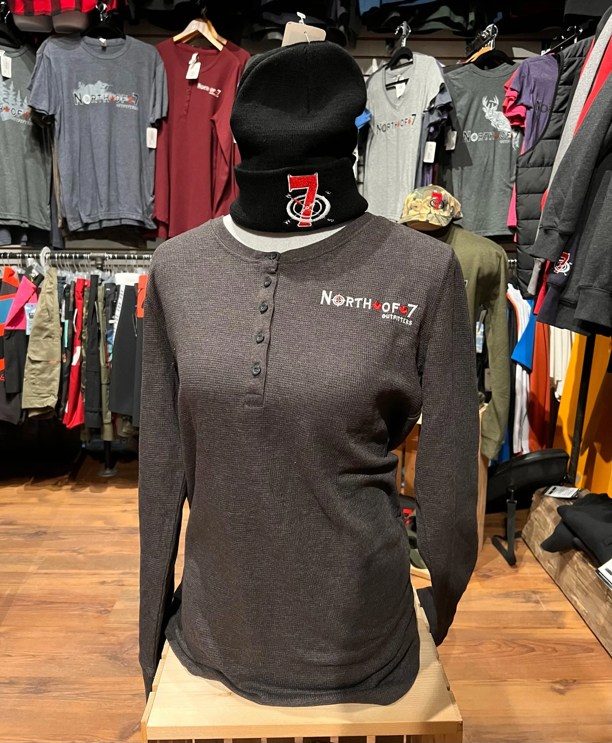 North of 7 Outfitters Women's Vintage Thermal Henley