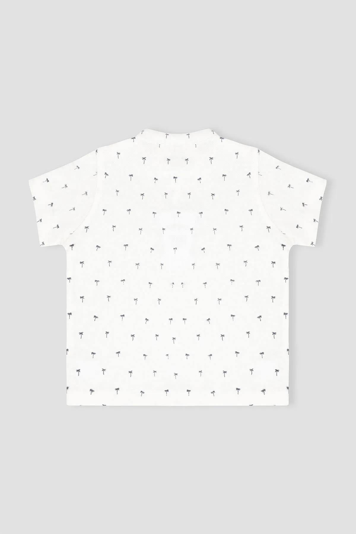 Printed Henley T-Shirt For Baby Boy - White