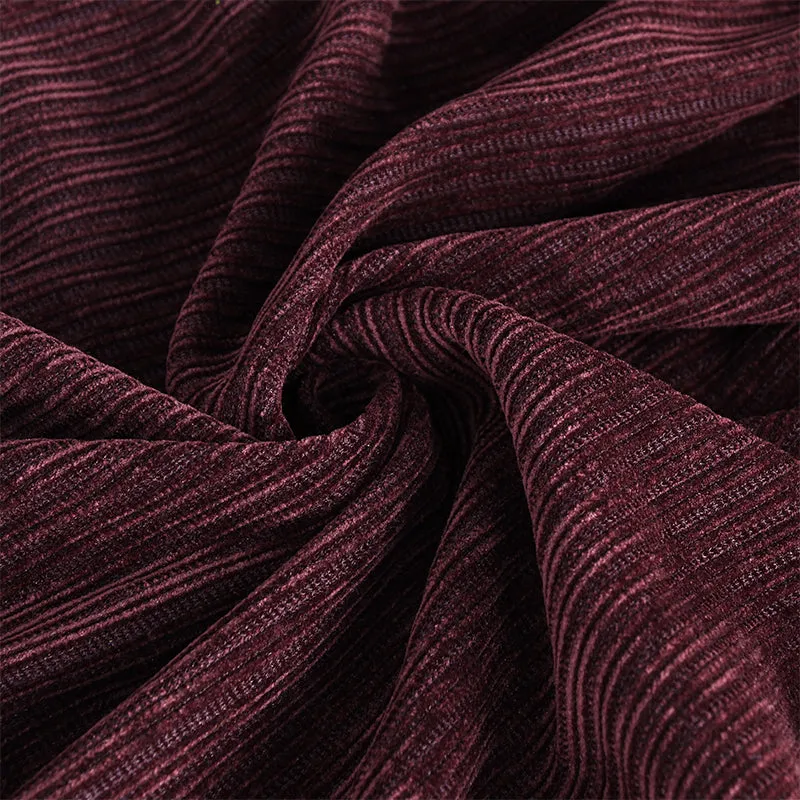 PT22602 Wine Gothic high waist chenille men's trousers